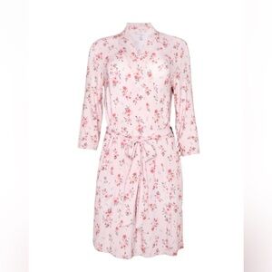 Posh Peanut Women's Bamboo Maternity Robe Vintage Pink Rose
